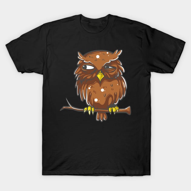 Owl character is watching T-Shirt by Frispa